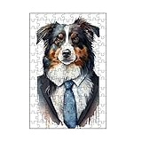 artboxONE-Puzzle S (112 Teile) Tiere Geschäfts Schäferhund - Puzzle Tier aquarell australisch