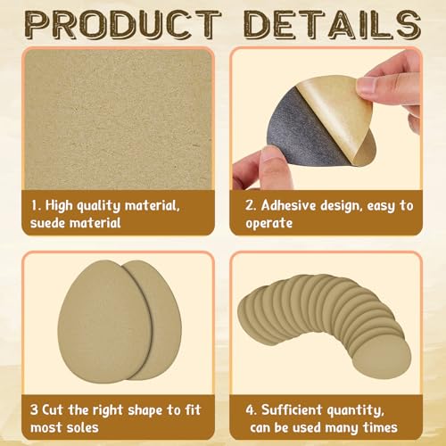 Image of Jecery 36 Pcs Suede Soles for Dance Shoes Non Slip Shoe Pads on Bottom of High Heeled Shoes Protectors Adhesive for Women(Beige)
