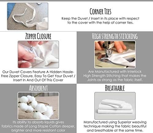 Miniatura 4 de Funda de edredón King con cierre de cremallera, juego de edredón de 3 piezas de 1000 hilos 100% algodón egipcio de fibra larga, funda de edredón