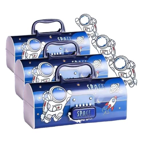 Image of Storio Space Theme Pencil Box for Kids, Kids Pen & Pencil Box Suitcase Style Password Lock Pencil Case,Multi-Layer Pencil Box for Kids,Boys,Girls,Stationary Organizer Case,Return Gift (Pack of 3)