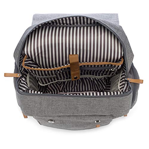 Parker Baby Co. Diaper Backpack - Large Diaper Bag with Insulated Pockets, Stroller Straps and Changing Pad -Birch Bag - Gray by Parker Baby Co. - Image 7