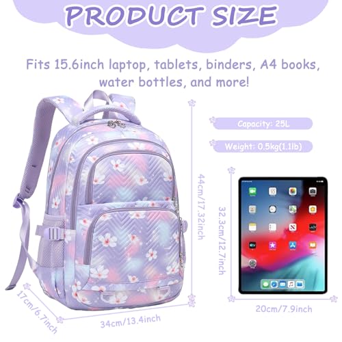 Joyfulife Lightweight Water Resistant Daisy Backpack for Girls Backpack Primary Elementary Students School Bags Teen Kids Bookbags2