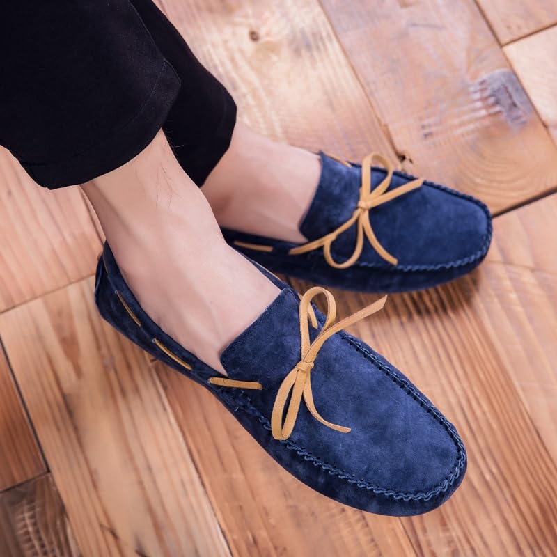 Loafers for Men Suede Vamp Driving Moccasins Shoes Round Toe Anti-Slip Lightweight Flat Heel Prom Wedding Slip On3