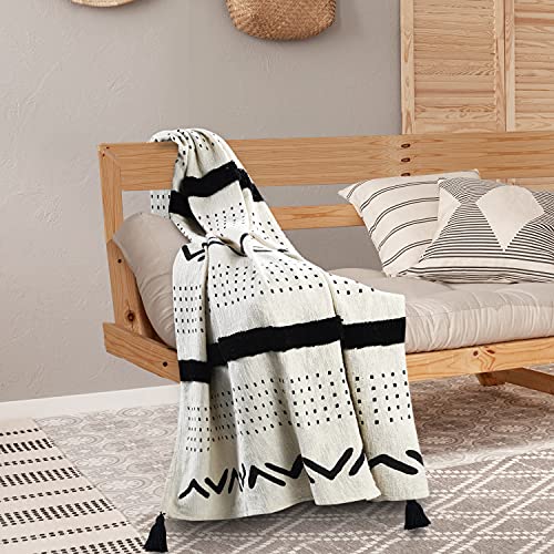 LR Home 50x60 Inch Soft Hand-Woven Modern Throw Blanket |