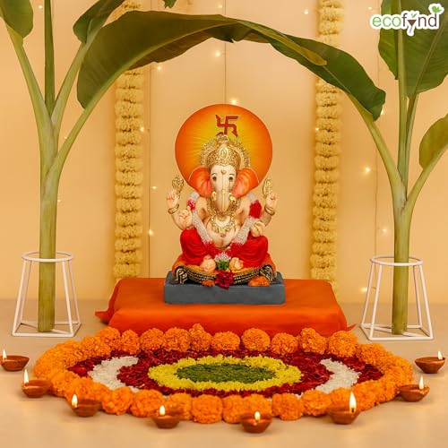 Image of ecofynd Metal White Banana Plant Stand, Pack of 2 Heavy Decorative Leaf Stand for Plant, Tree, Stem, Ideal for Home Festival Decor, Placing Puja, Religious & Other Ceremonies Use