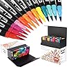 100 Kleuren penseelstiften, niet-giftige geurloze markerset fineliner en penseelinkt op waterbasis met twee soorten…