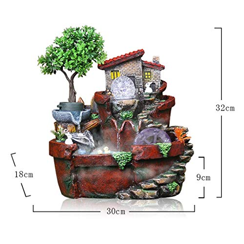 FMOGE Innenbrunnen Desktop-Brunnen Harz Steingarten Brunnen Ornamente Und Luftbefeuchter Wohnkultur Innenwasserlandschaft Mikrolandschaft Innenentspannung Desktop-Brunnen - Image 3