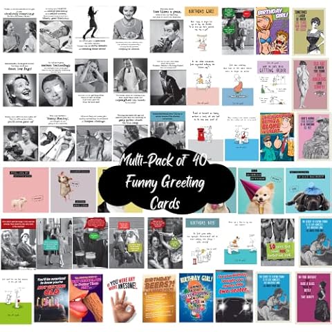 Emotional Rescue 40 Pack Humorous Birthday Cards Cover