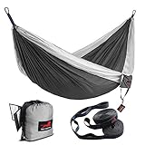 HONEST OUTFITTERS Double Camping Hammock with Hammock Tree Straps,Portable Parachute Nylon Hammock for Backpacking Travel 78