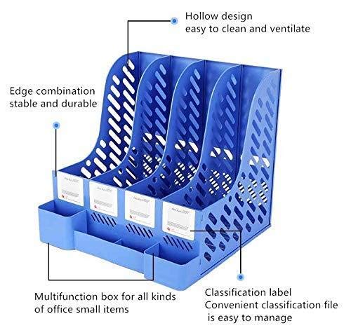 Bloriza 4-Compartment Plastic File Organizer with Pen Holder Bloriza 4-Compartment Plastic File Organizer with Pen Holder