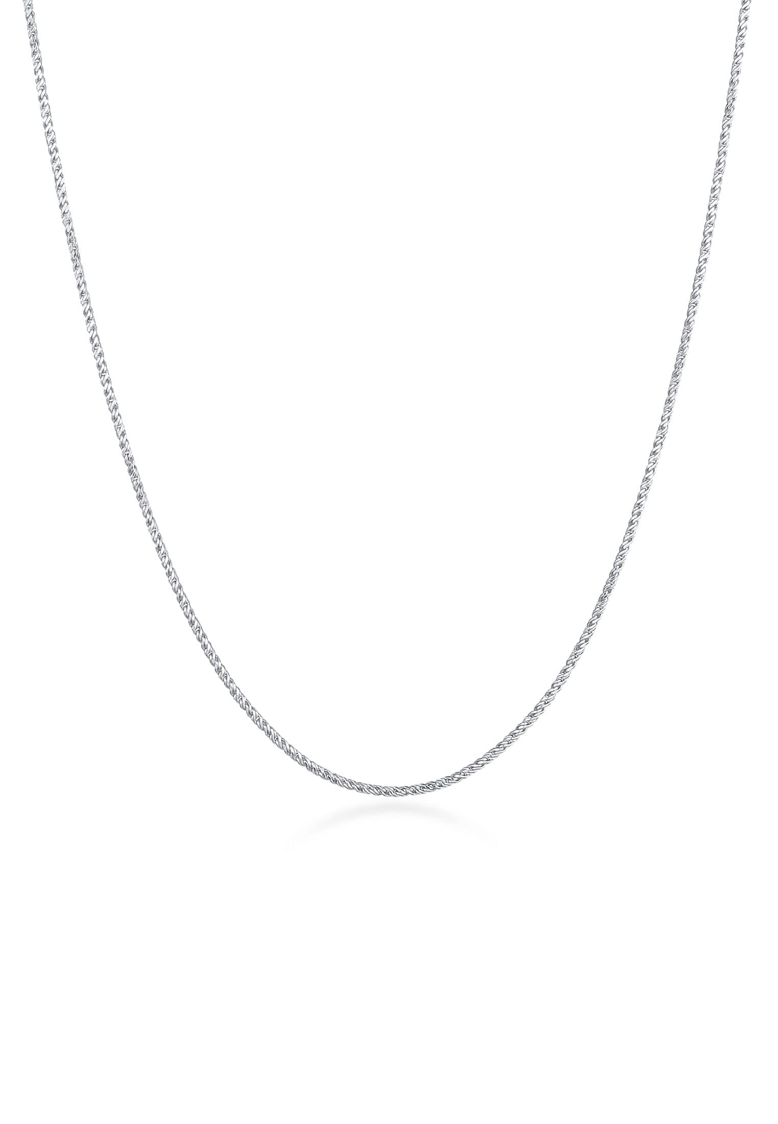 Kuzzoi Herenhalsketting 925 zilver geoxideerd, ronde koordketting, zilveren herenketting (2 mm), massief zilveren ketting voor de man zonder hanger, gedraaide look, lengte 55 cm, Sterling zilver