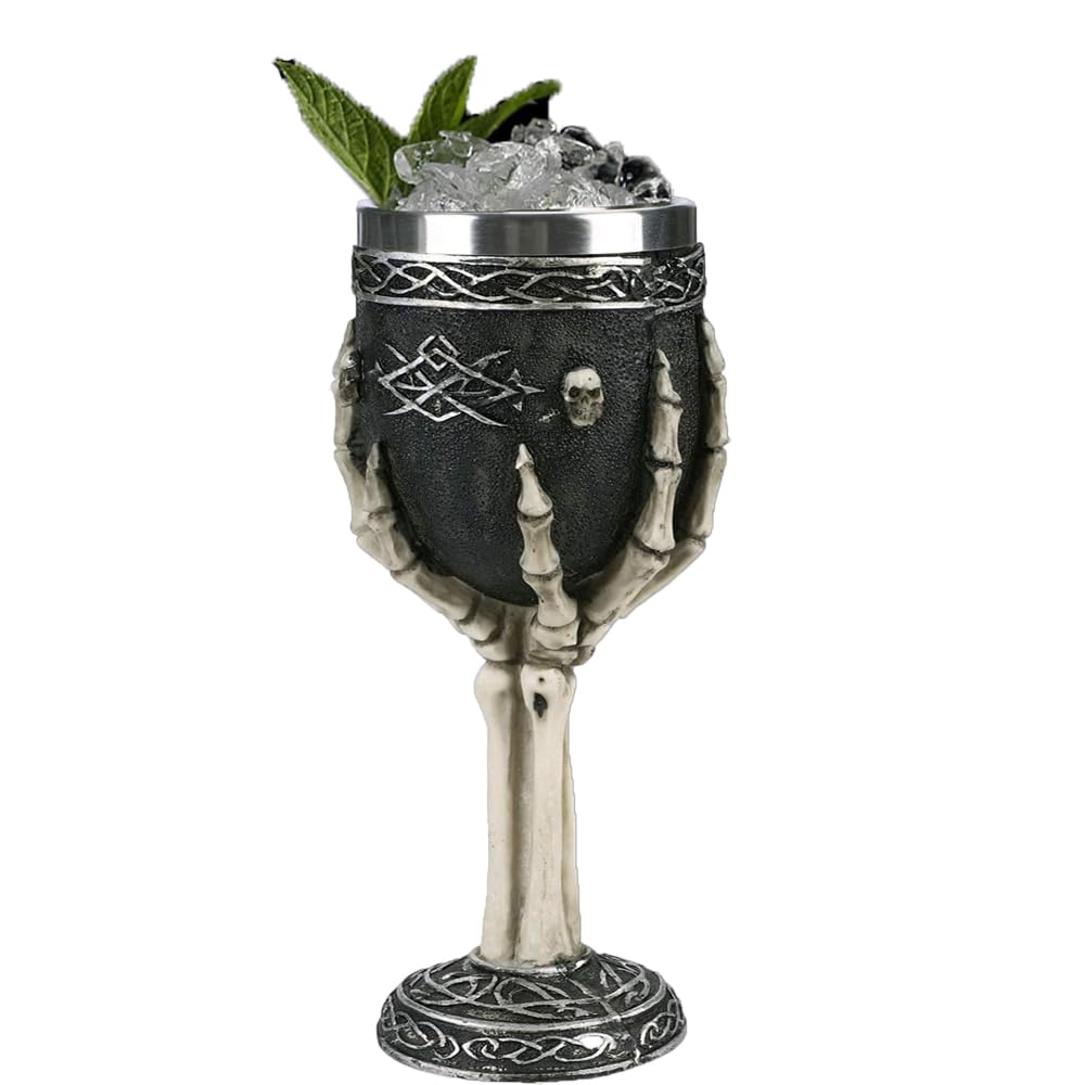 PROVIVID Skull Goblet Chalice - Stainless Steel & Resin 3D Skull Cup, 7oz, Halloween Novelty Drinkware - View #2