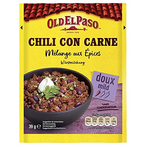 Épices Authentiques pour Chili Old El Paso | Saveurs du Monde Tex Mex - 39g | Recette Traditionnelle Revisitée - Le Lot De 4