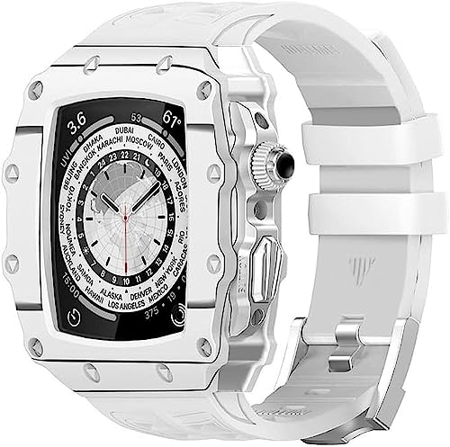 Coque de montre en fibre de carbone avec boucle en acier inoxydable pour Apple Watch
