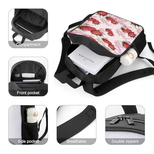 Strawberry Feeling Berry Good Fruit Cute Backpack Large Capacity Oxford Oloth Backpacks for Women Men Traveling4