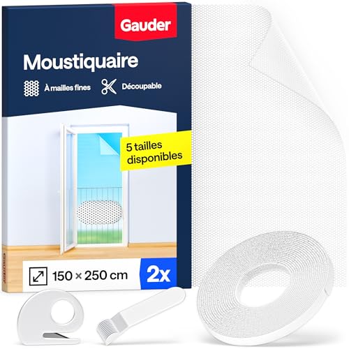 GAUDER Moustiquaire fenêtre, filet anti-moustique (2 pcs, 150x250cm)