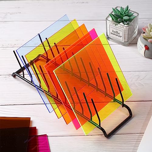 Image of Geetery 30 Pcs Colored Acrylic Sheets, 6 x 6 x 1 /8 Inch Thick Translucent Cast Acrylic Sheet,Plastic Boards for Back to School DIY Project Picture Frame,Art Crafts Laser Cutting Engraving, 15 Colors