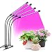 Grow Light Bulb Indoor Plant - Grow Light for Indoor Plants 45W 5 Dimmable Levels Plant Grow Lights for Indoor Plants with Red Blue Spectrum, Adjustable Gooseneck, 3 9 12H Timer, 3 Switch Modes