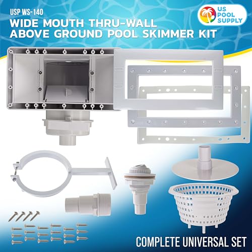 Image of U.S. Pool Supply Wide Mouth Thru-Wall Above Ground Pool Skimmer Kit