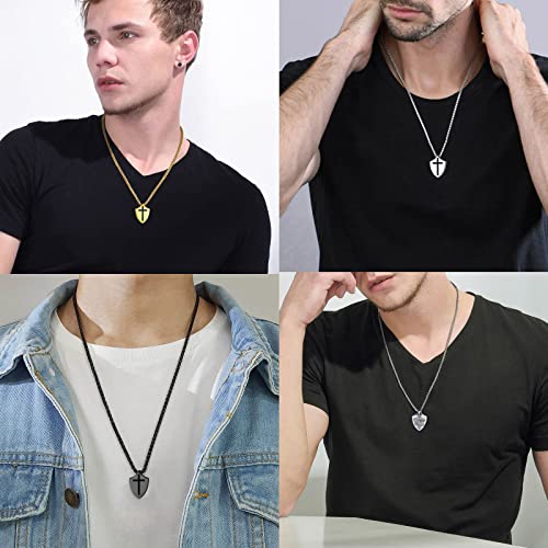 Supcare Shield Armor Of God Necklace Cross Faith Shield Pendant Amulet For Man Stainless Steel Confirmation Gifts #TOP1