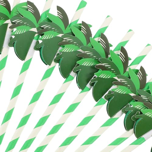 Pitillos de papel desechables tropicales 50 pcs verde miniatura 3