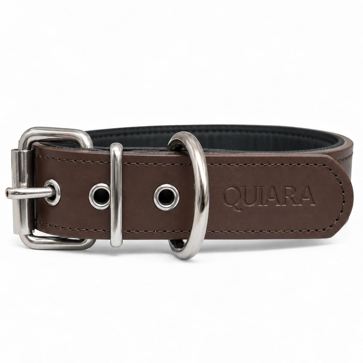 Collar para Perro de Cuero con Acolchado - Personalizable con Nombre Grabado - Hecho a Mano, Resistente y Elegante - Ll…