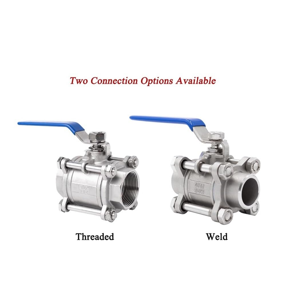 Grifo Combustible Moto Válvula De Bola De Tres Piezas, Rosca Interna De 1/2" Y 3/4", para Soldar Tuberías De Agua, con Interruptor para DN20, 25, 32, 65 Y 80