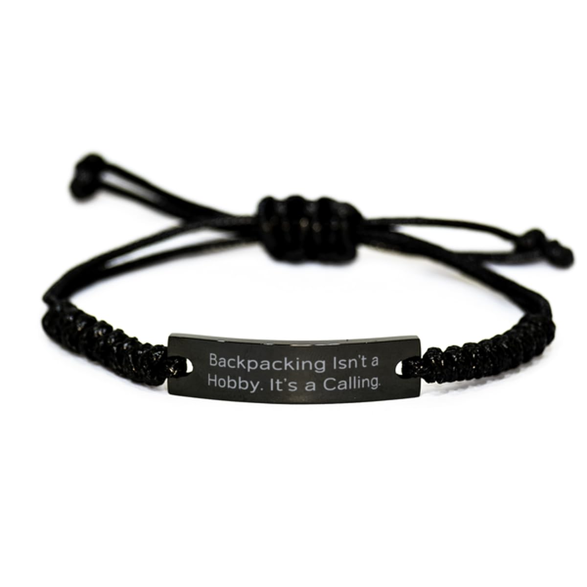 Backpacking Gifts For Men Women, Backpacking Isn't a, Sarcasm Backpacking Black Rope Bracelet, Engraved Bracelet From Friends