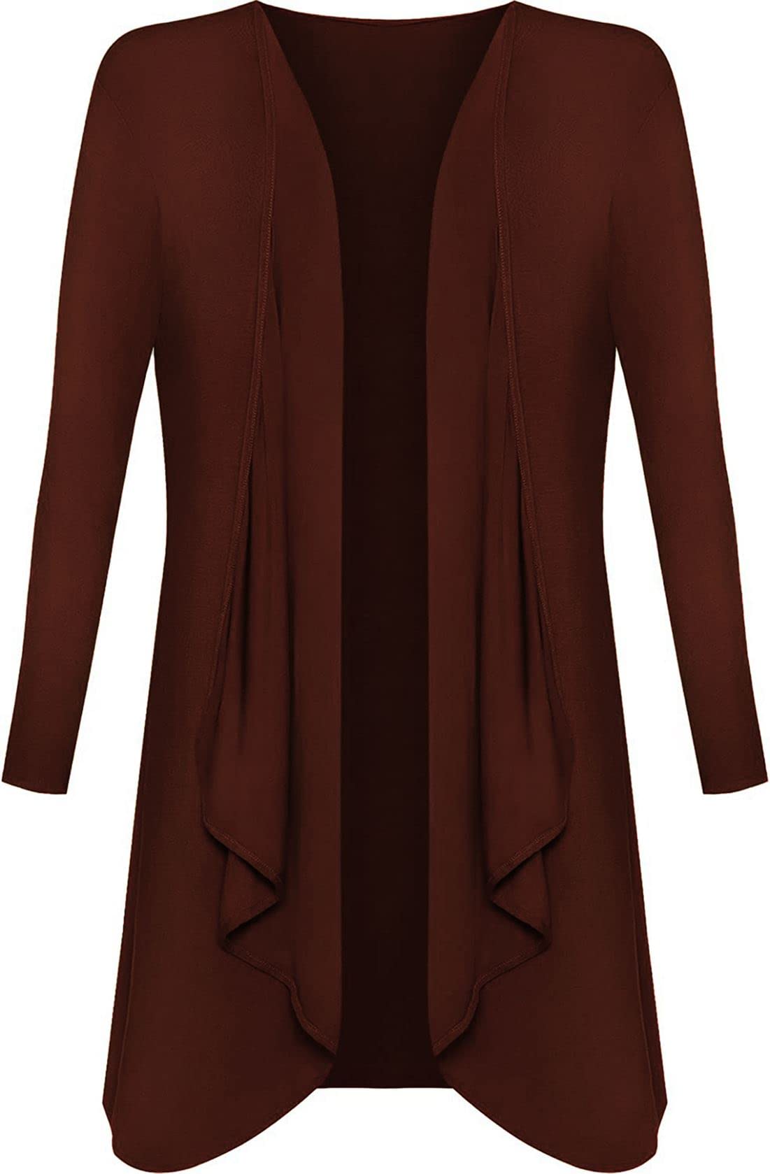 Crazy Girls Womens Waterfall Boyfriend Cardigan, Brown, SM (UK 8-10)