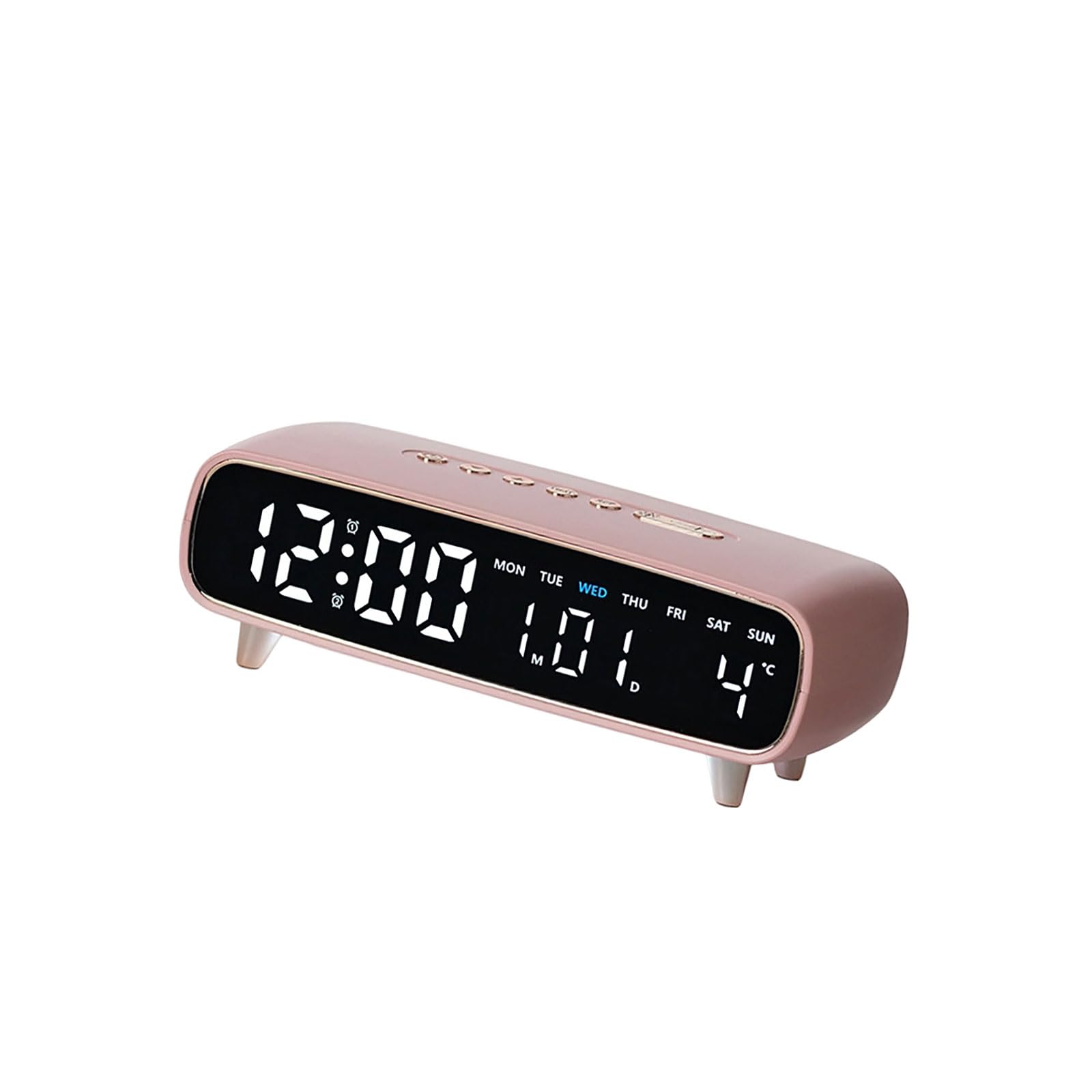 NRVTRE Digital Alarm Clock with Adjustable Brightness Ambients Night Light and USB Charging Port LED Temperature Display Timer Feature LED Electronic Clock