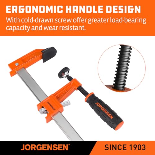 Image of Jorgensen 24 inch Heavy-Duty Steel Bar Clamp Set, 1000 lbs Load Limit, 2-Pack