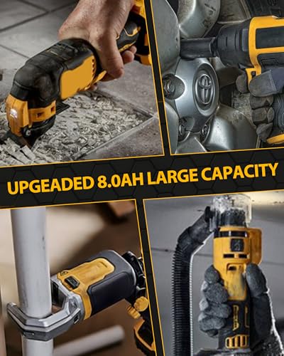 2X18V 8000mAh DCB182 Li-ion Replacement for Dewalt Battery Compatible with Dewalt 18V Battery XR DCB182 DCB184 DCB200 DCB184 DCB101 DCB107 DCB112 DCB105 DCB115 DCB203 or Dewalt Power Tools