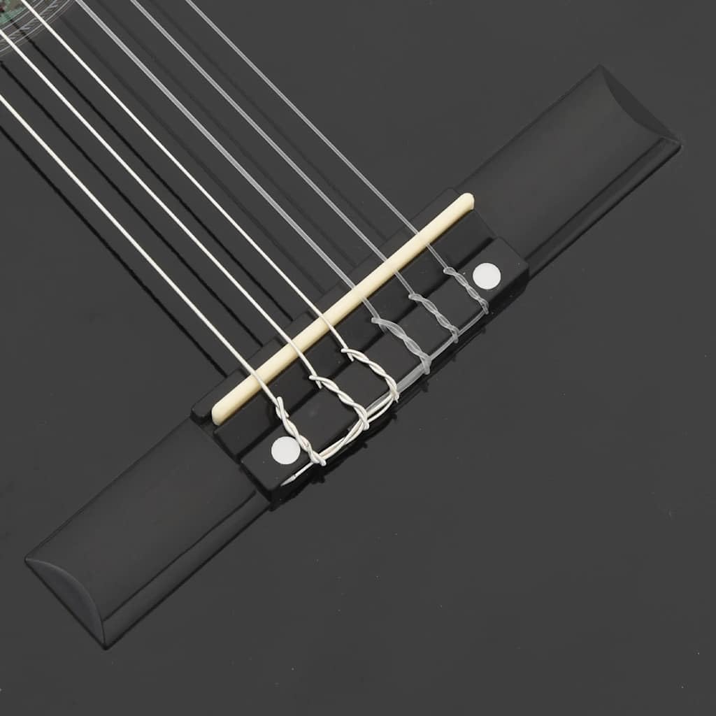 12-TLG. Western Gitarren-Set Schwarz mit 6 Saiten, 4-Band Equalizer, Gitarrentasche, Stimmgerät, Kapodaster, Gitarrengurt, Plektrum, Saitenkurbel für Gitarre Akustik Konzert Musik Unterricht