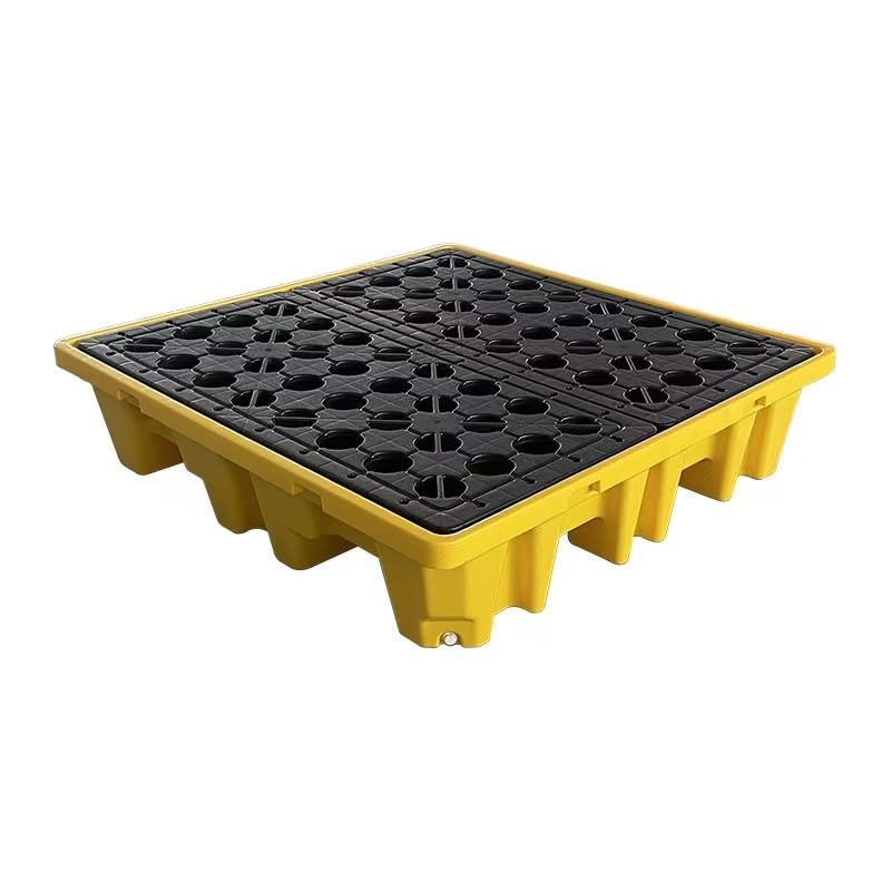 1pc Industrial Spill Containment Pallet - High Capacity Modular Tray for Drum Leak Control,Hazardous Liquid Management(51.2x26.8x5.9in)