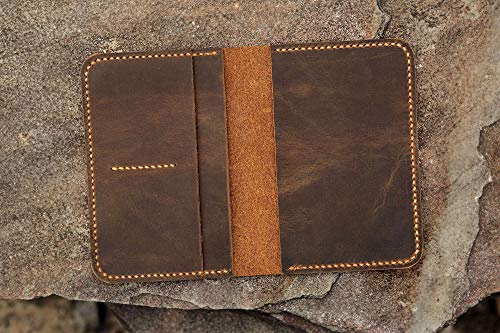 Hand Stitched Personalized leather passport card case/passport wallet/vintage retro distressed leather passport holder cover -PP005S4