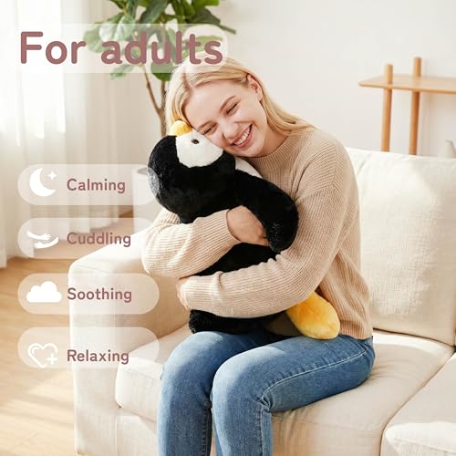 Image of Niuniu Daddy Penguin Weighted Stuffed Animals for Kids & Adults, 25 inch | 5lb Large Weighted Plushies Pillow for Sleeping and Calming, Cute Lying Plush Toy Huggable Gift for Everyday Comfort