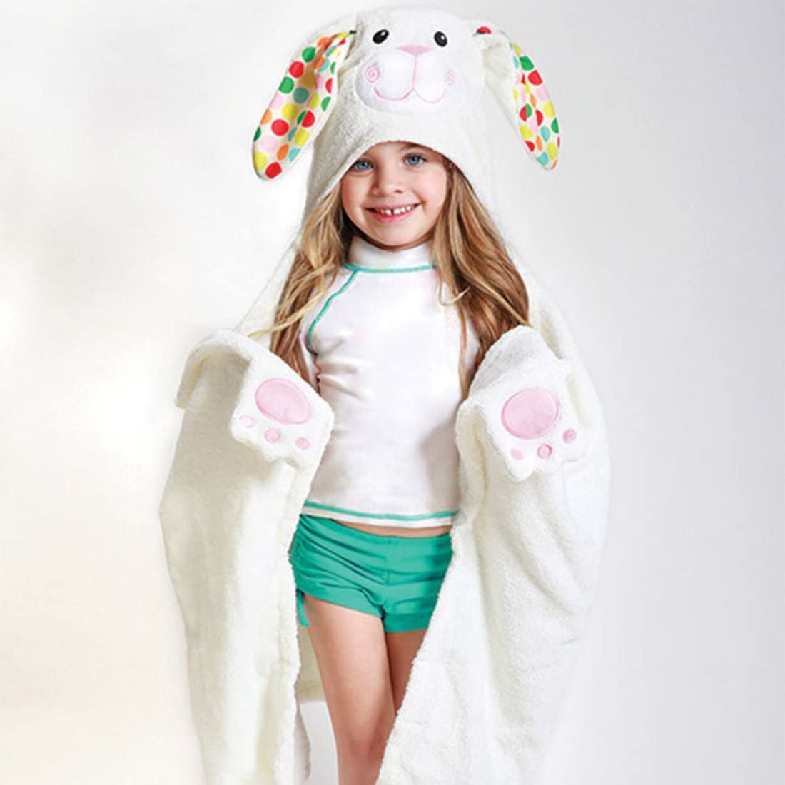 Zoocchini, coniglietto di asciugamani per bambini con cappuccio in cotone 100%