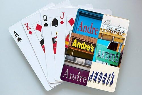 Personalized ANDRE Playing Cards featuring photos of actual signs