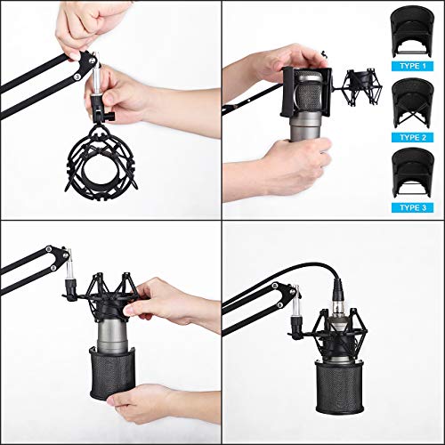 InnoGear Microphone Shock Mount with Pop Filter and Screw Adapter