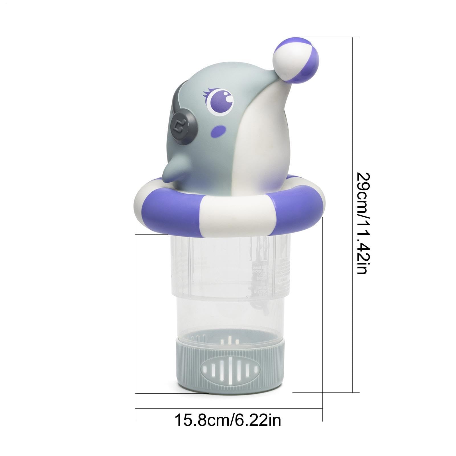 Dispenser di Cloro a Forma di Delfino Forma Carina a Delfino Stile Cartoon | Dispenser per Pastiglie di Cloro per Casa Feste all'Aperto Idromassaggio SPA