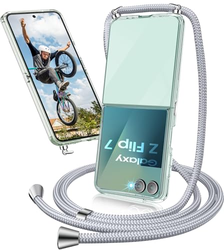 Coque Samsung Z Flip 7 fine anti-chute avec bande de maintien pour éviter les accidents