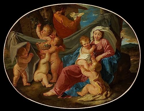 Pintura el descanso en la huida a Egipto impresión lienzo artístico 60x90cm