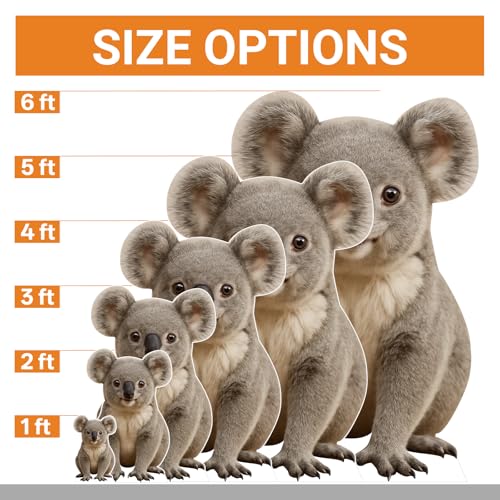 Image of Koala Life SizeCardboard Cutout 2FT, 1 PC, Party Decor, Birthday | Animal Standup Koala Cardboard Cutout for Events, Photo, Birthday, Party Decor, Home Decor, Kids Parties