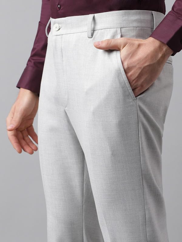 Image of SUBTRACT Men 4 Way Stretch Wrinkle Free Slim Fit Formal Trouser in with 2 Inch Flexible Waistband | Men's Trousers for Office Or Party