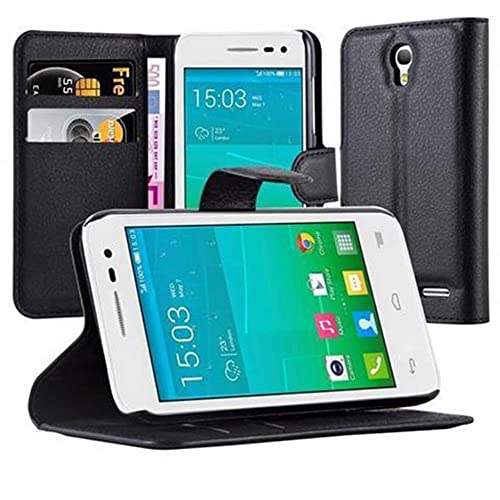 cadorabo Coque pour Alcatel OneTouch S3 en Noir DE Jais - Housse Protection avec Fermoire Magnétique, Stand Horizontal et Fente Carte - Portefeuille Etui...