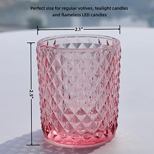 Woho 12Pcs Pink Votive Candle Holders, Tealight Candle Holder For Wedding Table Decor, Tea Lights Candle Holder For Engagement Birthday Party #TOP4
