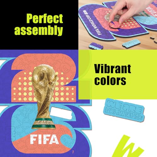 Image of FIFA World Cup 2026 City Poster Puzzles for Adults- 200 Pieces Unique Shaped Wooden Puzzles,Los Angeles Jigsaw Puzzle Gifts for Soccer Fans, Officially Licensed, 5MM Thick