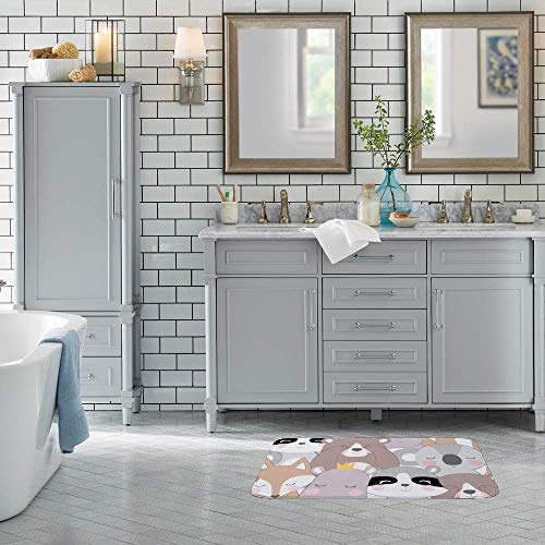 Tapis de bain raton laveur lavable pour une sortie de douche douce