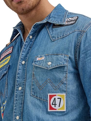 Wrangler Men's X Hot Wheels Denim Work Shirt4