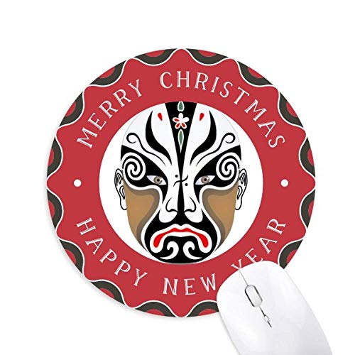 北京オペラのマスクのカラフルなbailiangguan 円形滑りゴムのクリスマスマウスパッド